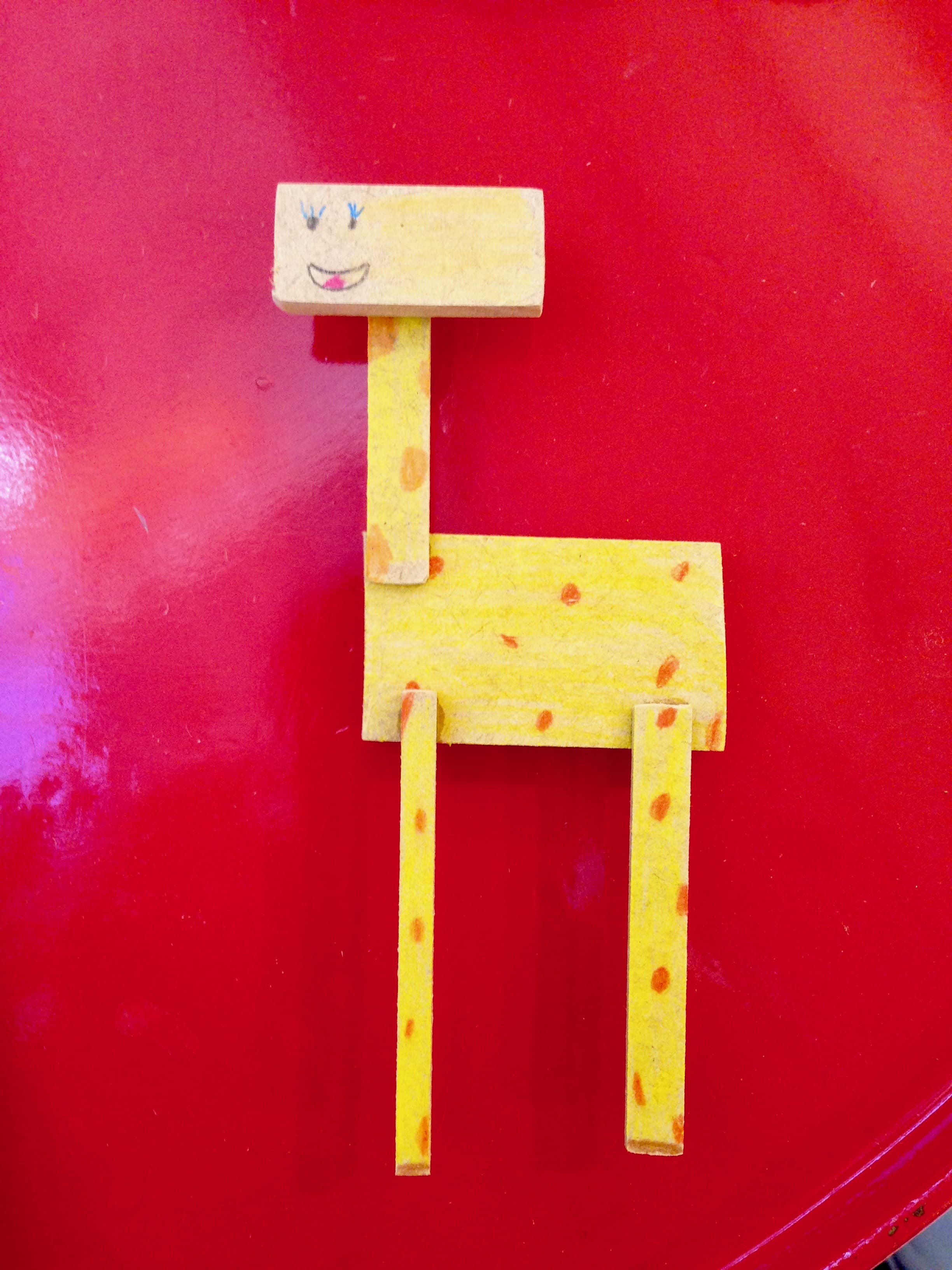 Oficina de marcenaria infantil bicharada de madeira girafa - Mamãe Retrô